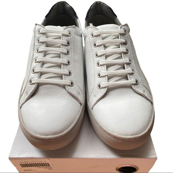 🆕 Bolongaro Trevor: White Leather “Skelly” Sneakers. - Picture 7 of 13